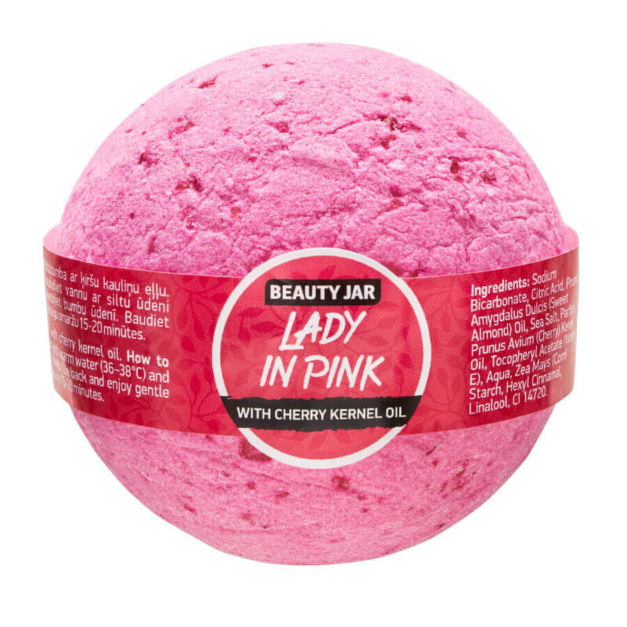 Boule de bain à l'huile de pépins de cerise, Lady in Pink, Beauty Jar, 150g