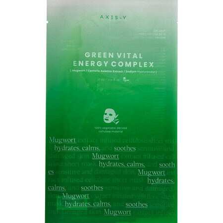 Masque complet à l'énergie vitale de l'armoise verte - Masque hydratant et apaisant, AXIS-Y, 27ml