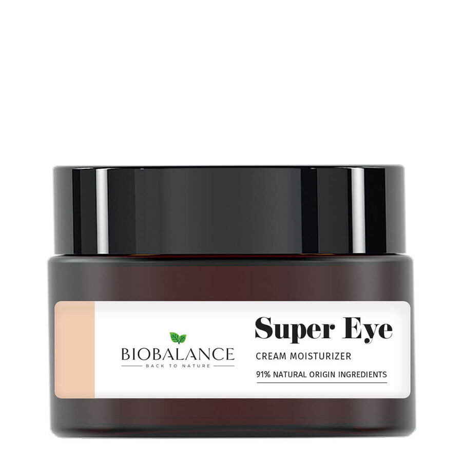 Super Eye Intensive Feuchtigkeitsspendende Augencreme mit hydrolysiertem Kollagen 3% + Hyaluronsäure 1,5% + Vitamin C 0,5% Bio Balance, 20 ml