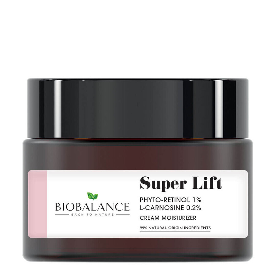 Crème liftante Super Lift avec Phyto-Rétinol 1% + L-Carnosine 0,2%, contre les taches pigmentaires et la lumière bleue, Bio Balance, 50 ml