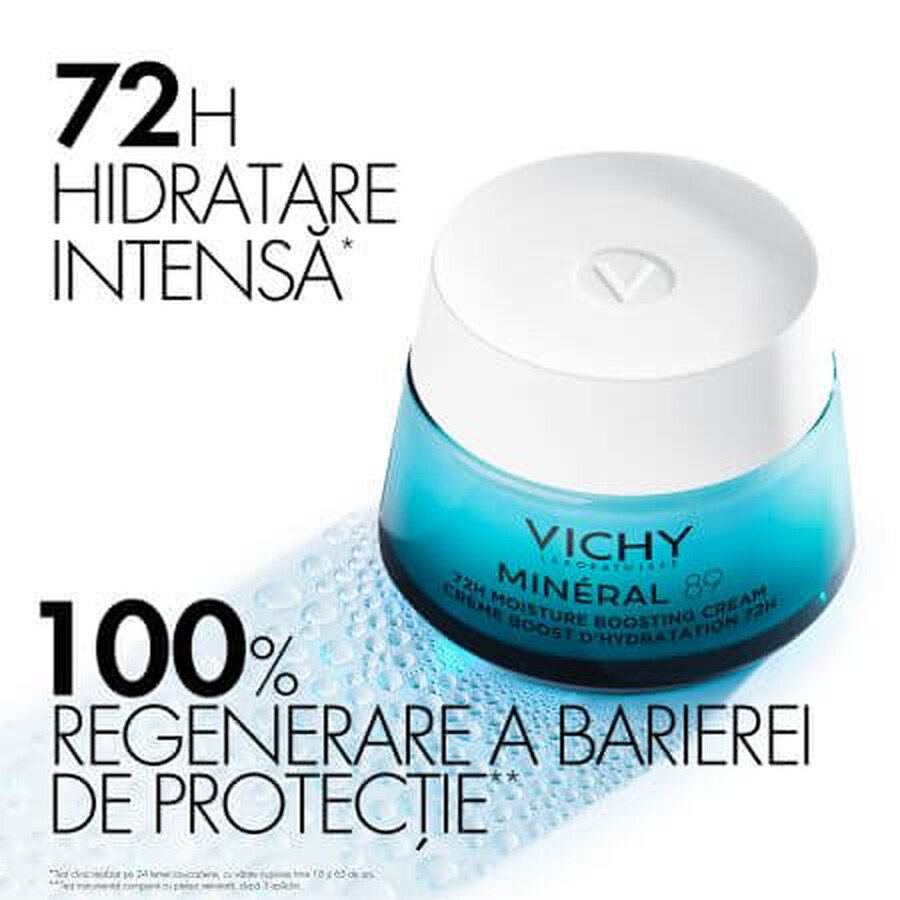Vichy Mineral 89 Intensiv feuchtigkeitsspendende Creme 72h für trockene Haut, 50 ml
