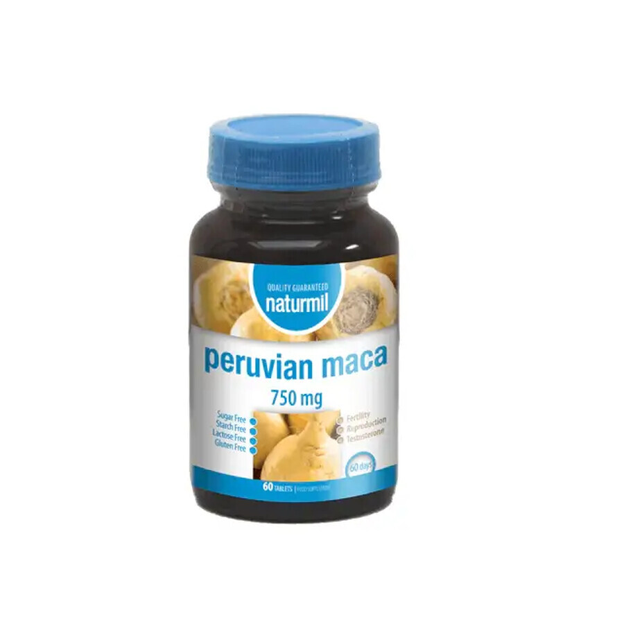 Maca péruvienne 750 mg, 60 comprimés, Naturmil