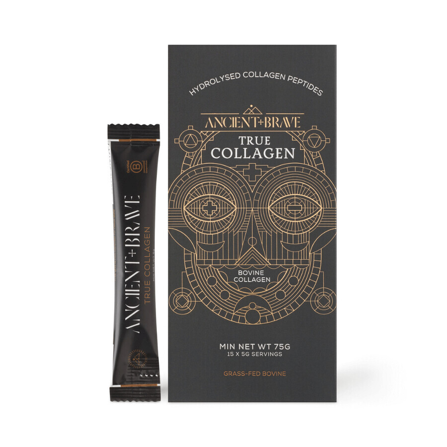 Polvere di collagene idrolizzato True Collagen, 15 bustine, Ancient and Brave