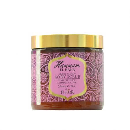 Crema corpo esfoliante alla Rosa Damascena, 500 ml, Pielor Hammam