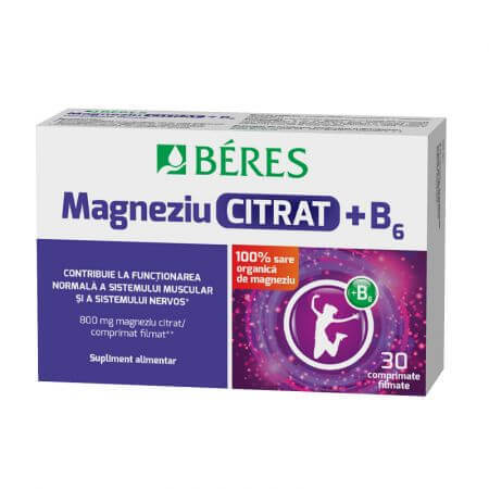 Magnesiumcitrat + B6, 30 Filmtabletten, Beres Pharmaceuticals