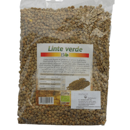 Lentilles vertes biologiques, 250 g, Managis