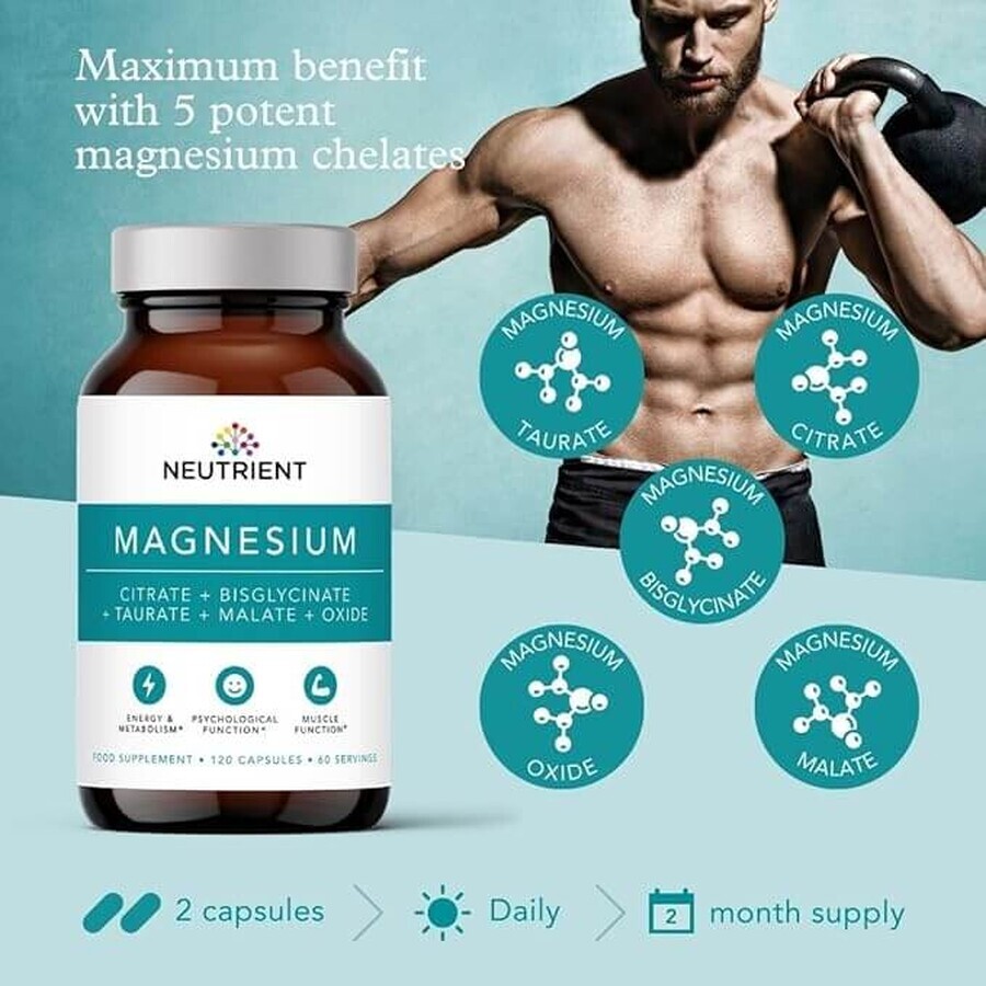 Magnesium x 120 capsules, Neutrient 