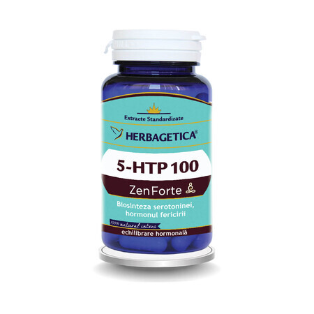 5 HTP 100 Zen Forte, 60 gélules, Herbagetica