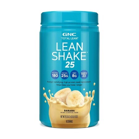 Gnc Total Lean Lean Shake 25, shake protéiné, aromatisé à la banane, 832 g