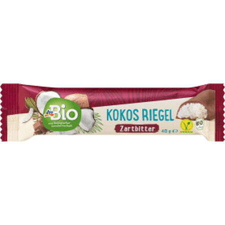 DmBio Kokosnuss- und Zartbitterschokoladenriegel, 40 g