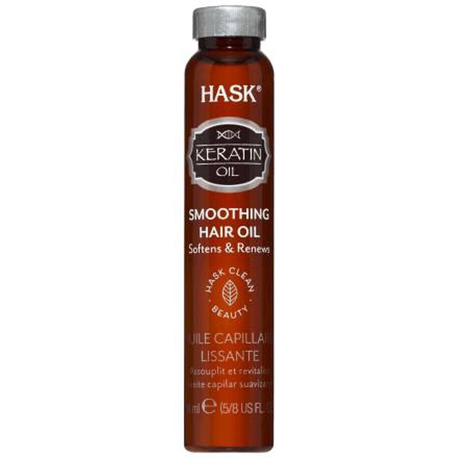 Olio per capelli lisciante Hask Keratin, 18 ml