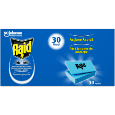 Raid Compresse laminate per repellente elettrico per zanzare, 30 pezzi