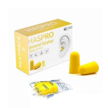 Ohrstöpsel-Set Multi 10, Gelb, 10 Paar, Haspro