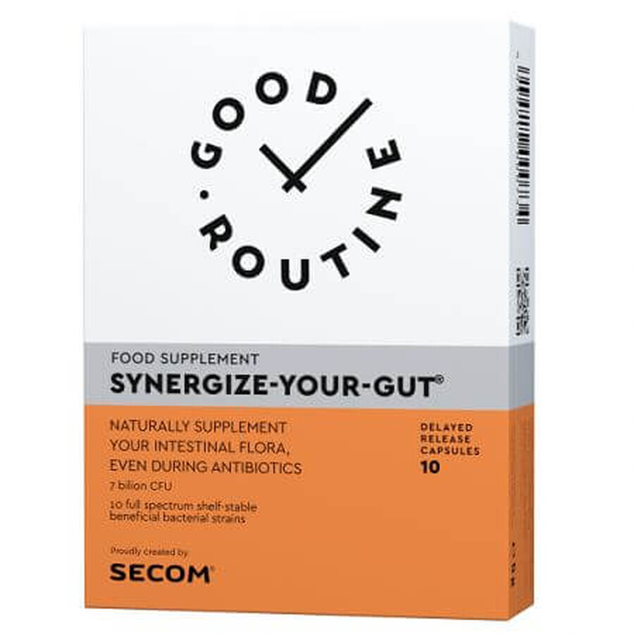 Synergize Your Gut Good Routine, 10 capsule vegetali, Secom