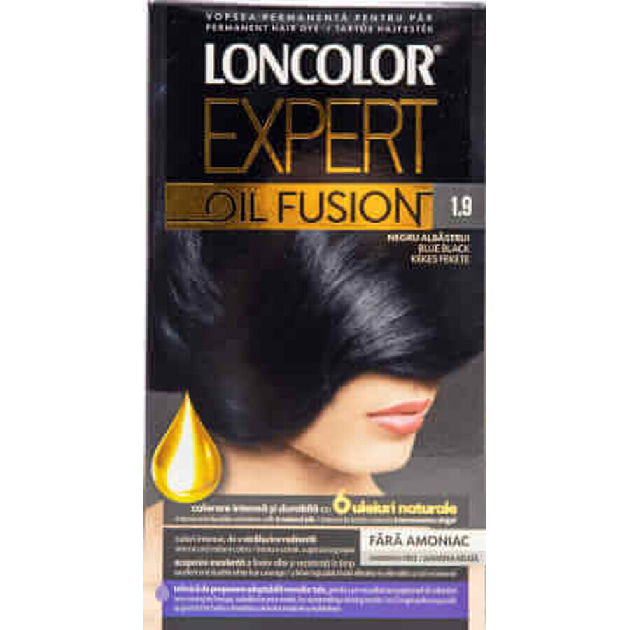 Loncolor Expert Vopsea de păr fără amoniac Oil Fusion 1.9 negru albăstrui, 1 buc