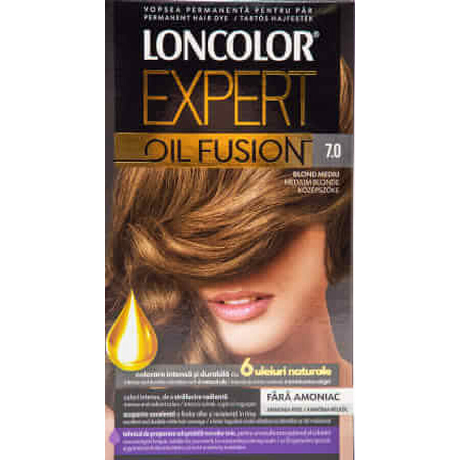 Loncolor Expert Teinture capillaire sans ammoniaque Oil Fusion 7.0 blond moyen, 1 pc