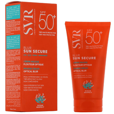 Crema spuma pentru protectie solara fara parfum Sun Secure Blur, SPF 50+, 50 ml, SVR