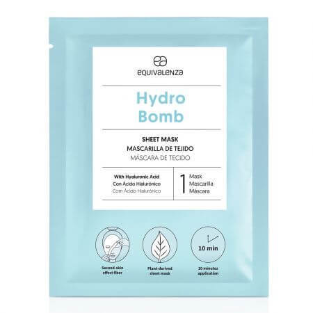 Hydro Bomb Hyaluronsäure Gesichtsmaske, 1 Stück, Equivalenza