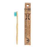 Brosse à dents en bambou pour enfants, 2+ ans, souple, bleu-vert, 1 pièce, Gingia