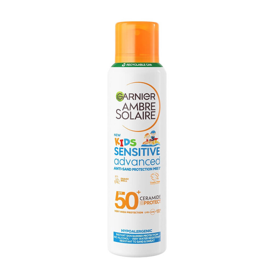Spray corporel Ambre Solaire pour enfants, Sensitive Advanced, SPF 50+, 150 ml, Garnier