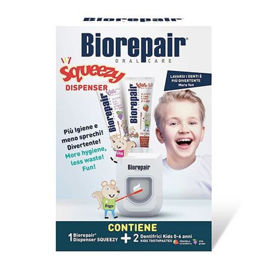 Distributeur mural, 1 pièce, dentifrice Biorepair + Biorepair Kids, Coswell