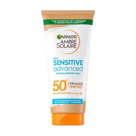 Sensitive Advanced Ambre Solaire Lotion corporelle pour adultes, FPS 50+, 175 ml, Garnier