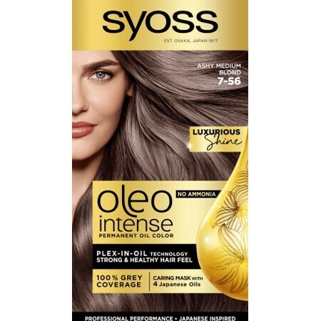 Syoss Oleo Intense Permanent Hair Colour 7-56 Medium Grey Blonde, 1 pc