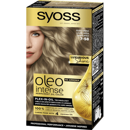 Syoss Oleo Tintura permanente per capelli intensa 7-58 Biondo beige freddo, 1 pz
