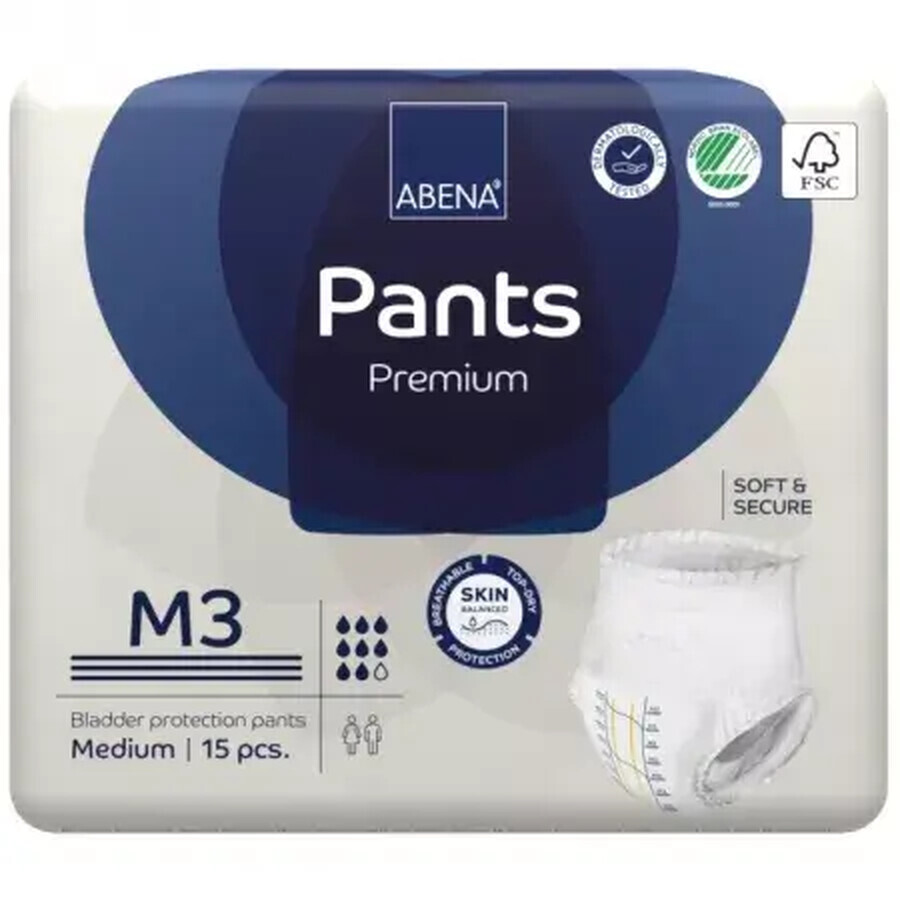 Couches pour adultes pantalons M3 Premium, 15 pièces, Abena