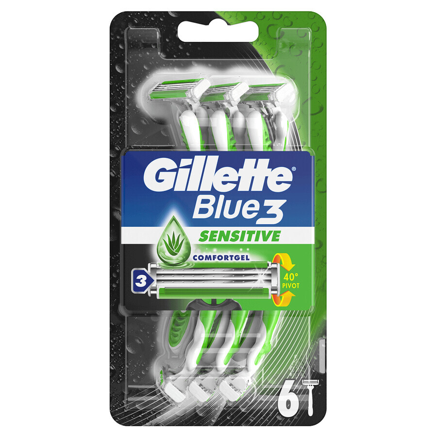 Rasoir jetable Blue3 Sensitive, 6 pièces, Gillette