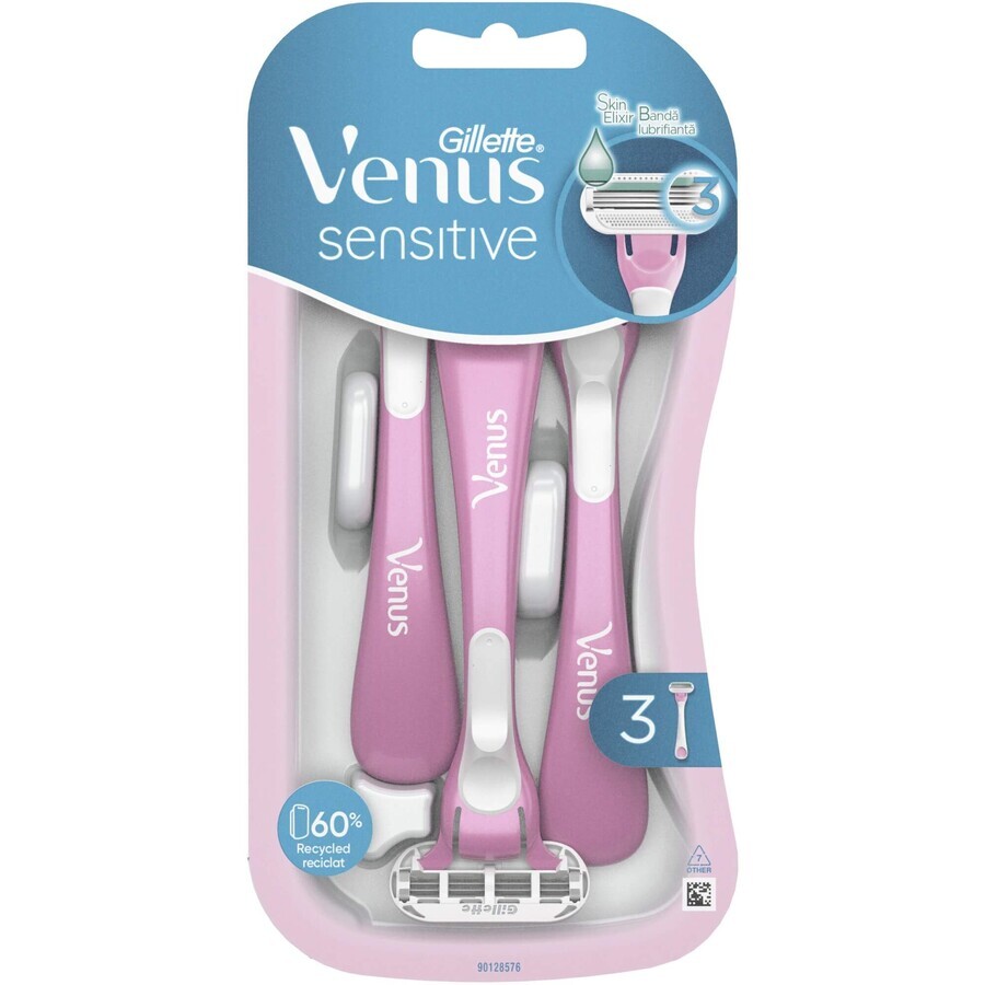 Rasoirs jetables Venus Sensitive pour femmes, 3 pièces, Gillette
