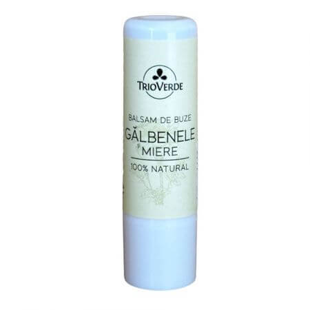 Balsam de buze cu galbenele si miere de albine 100% natural, 5 g, Trio Verde