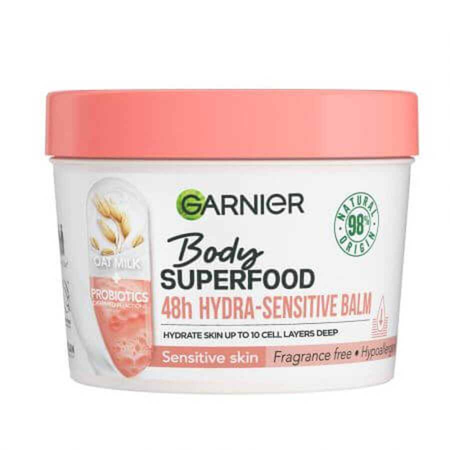 Baume hydratant pour le corps Body Superfood Lait d'avoine + Fraction Probiotique, 380 ml, Garnier