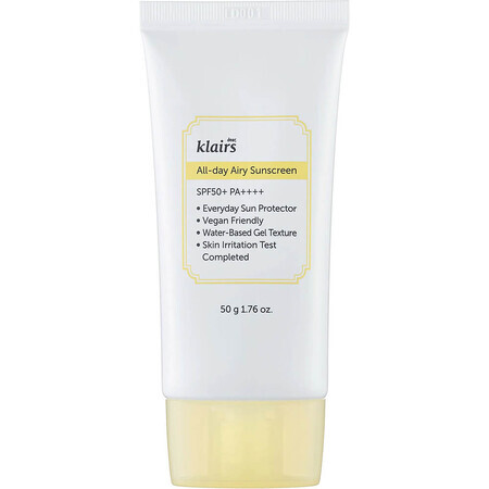 PA++++ All-day Airy Sunscreen Face Cream SPF 50+, 50 ml, Klairs