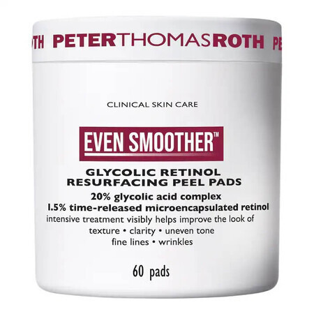 Even Smoother Glycolic Retinol Resurfacing Peel Pads, 60 pièces, Peter Thomas Roth