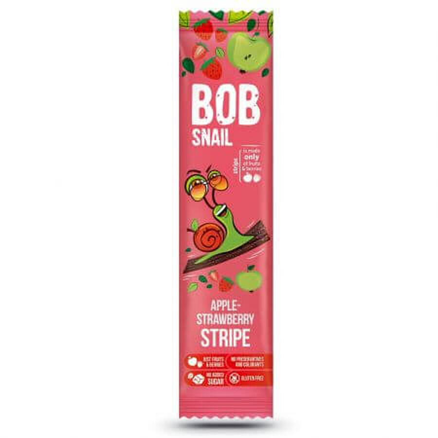 Tranches naturelles de pommes et de fraises, 14 g, Bob Snail