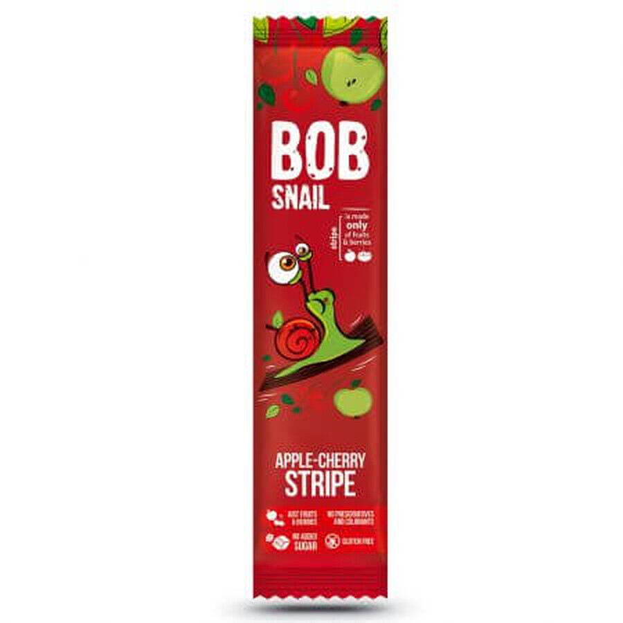 Tranches de pommes et de cerises au naturel, 14 g, Bob Snail