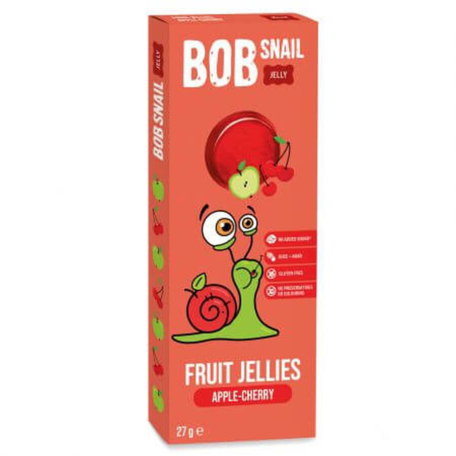 Gelée naturelle de pommes et de cerises, 27 g, Bob Snail