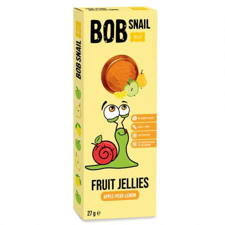 Gelée naturelle de pommes, poires et citrons, 27 g, Bob Snail