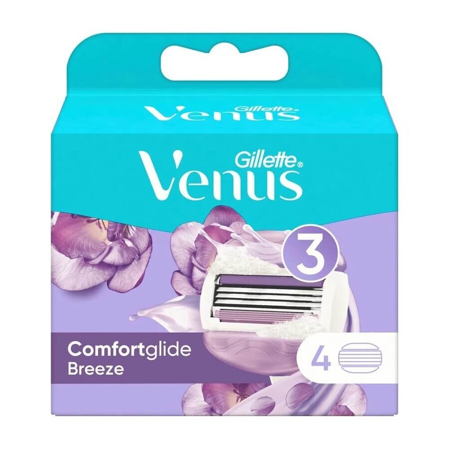 Recharges de rasoir pour femmes Venus ComfortGlide Breeze, 4 pièces, Gillette