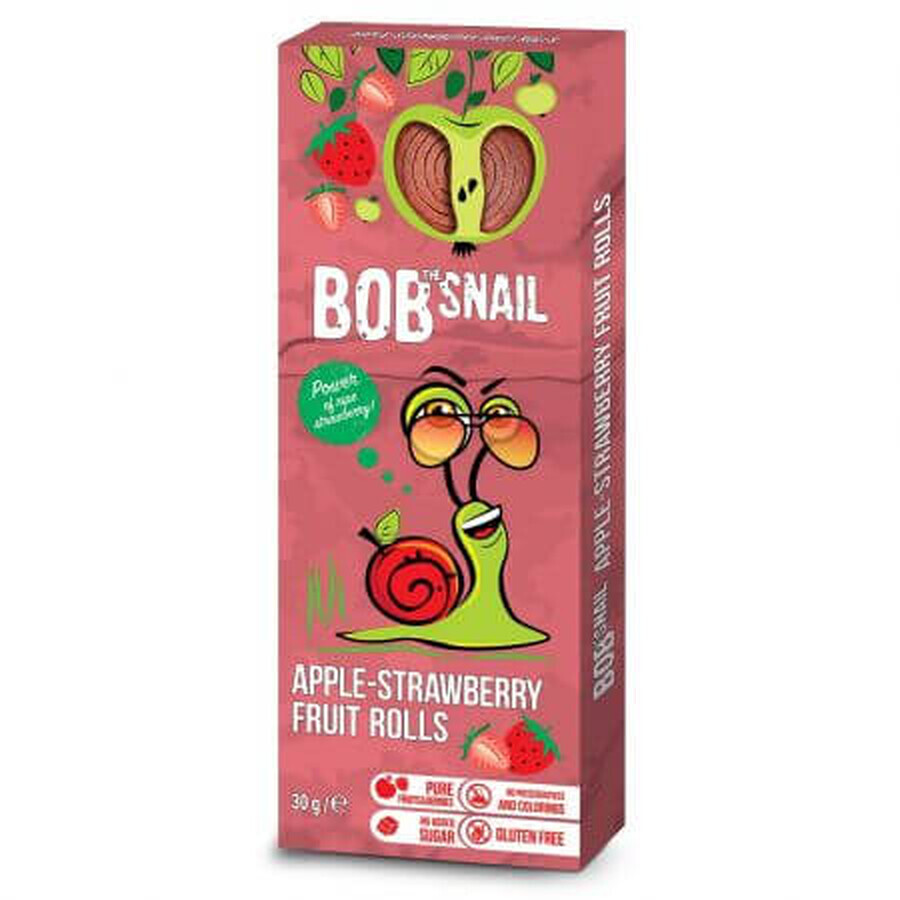 Natürliches Apfel-Erdbeer-Brötchen, 30 g, Bob Snail