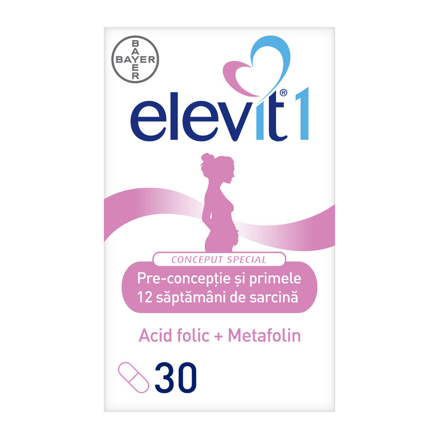 Elevit 1, Multivitamines pour la préconception et la grossesse - Premier trimestre de la grossesse, 30 comprimés, Bayer Évaluations