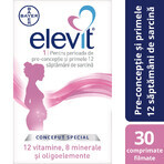 Elevit 1, Multivitamines pour la préconception et la grossesse - Premier trimestre de la grossesse, 30 comprimés, Bayer