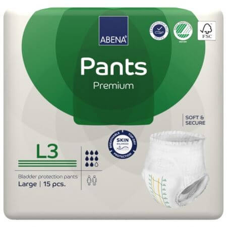 Couches pour adultes pantalons L3 Premium, 15 pièces, Abena