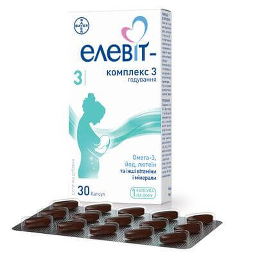 Elevit 3 Multivitamines Post-partum & Allaitement, 30 gélules, Bayer