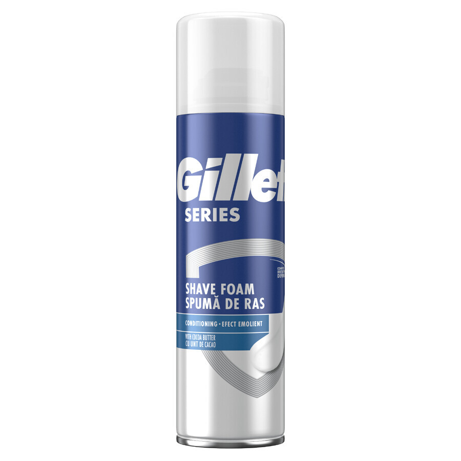 Spuma de ras cu efect de balsam cu unt de cacao Series, 250 ml, Gillette