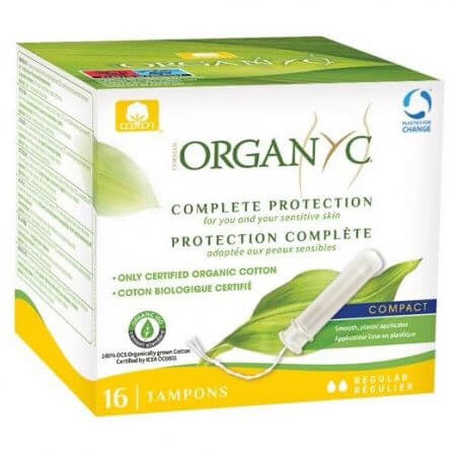 Tampons avec applicateur Regular, 16 pièces, Organyc