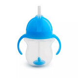 Tasse à paille flexible Any Angle Click Lock avec poignées, +6 mois, bleu, 207 ml, Munchkin