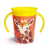 Miracle 360 Wildlove Trainingsbecher mit Henkel, +6 Monate, Giraffe, 177 ml, Munchkin