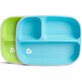 Lot de 2 assiettes compartiment&#233;es Splash, bleu/vert, Munchkin